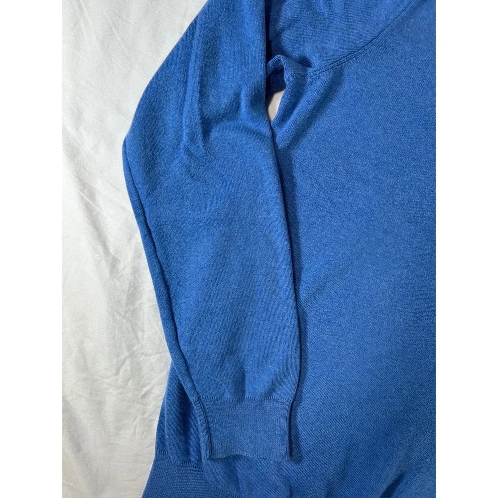Polo Ralph Lauren Mens Pima Cotton V-Neck Sweater Blue Yellow Pony Small